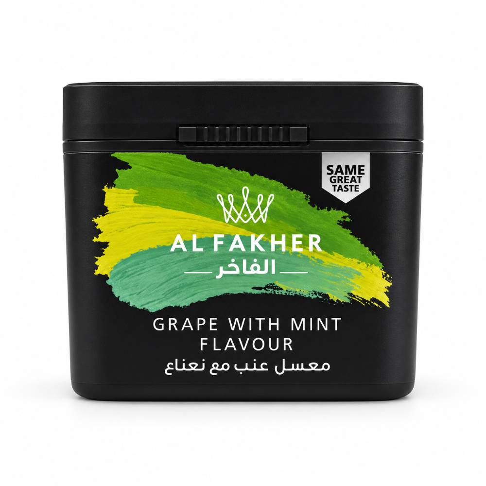 تنباکو قلیان الفاخر انگور نعناع ۲۵۰ گرم (Al Fakher Grape With Mint 250g)