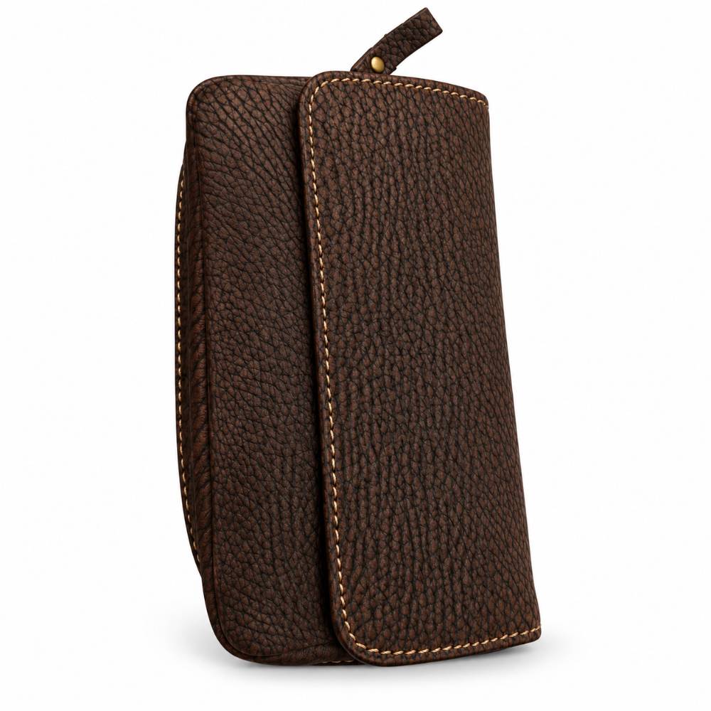 کیف پیپ چرمی قهوه‌ای Classic Tobacco Brown Pipe Pouch