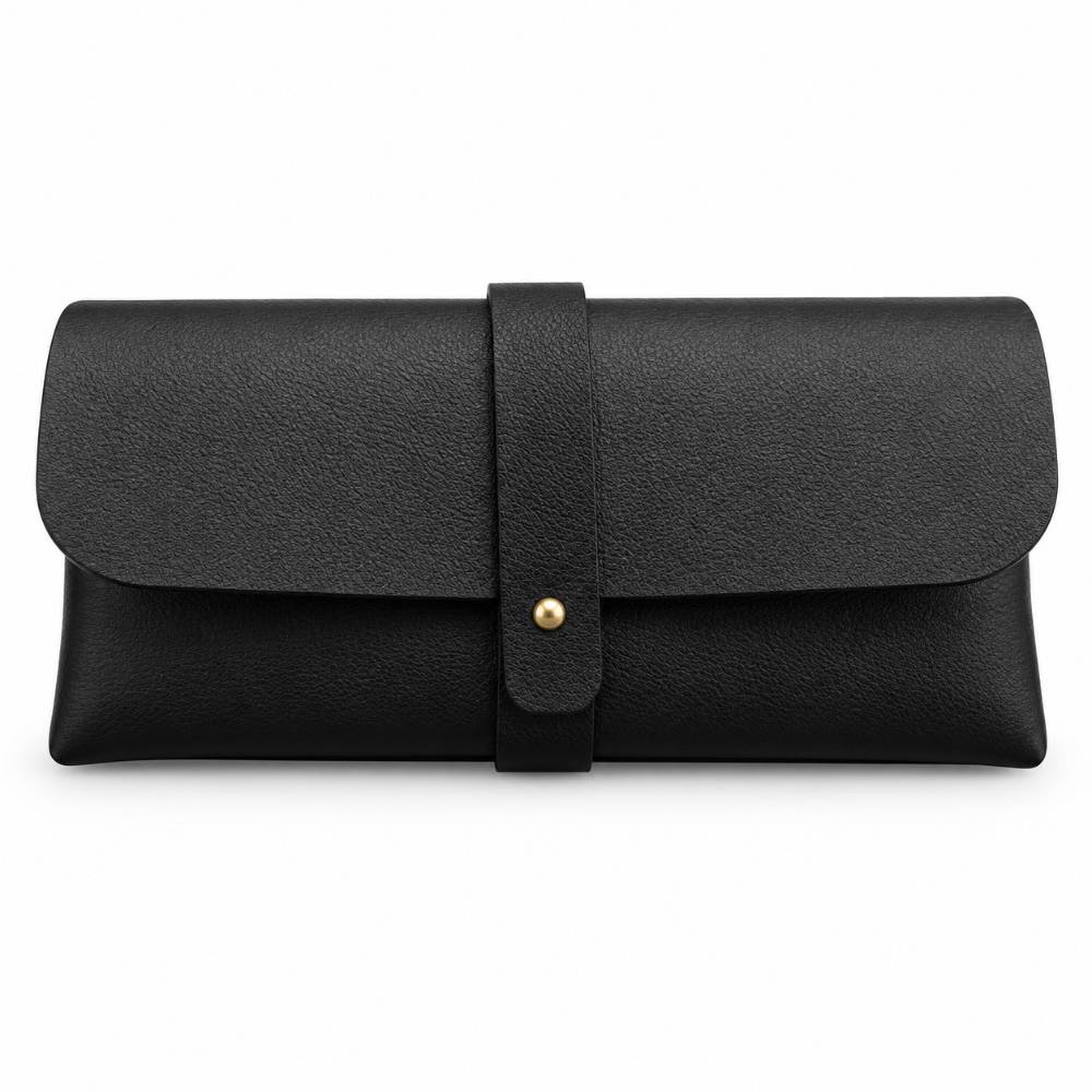 کیف پیپ چرمی مشکی Black Classic Roll Pipe Pouch